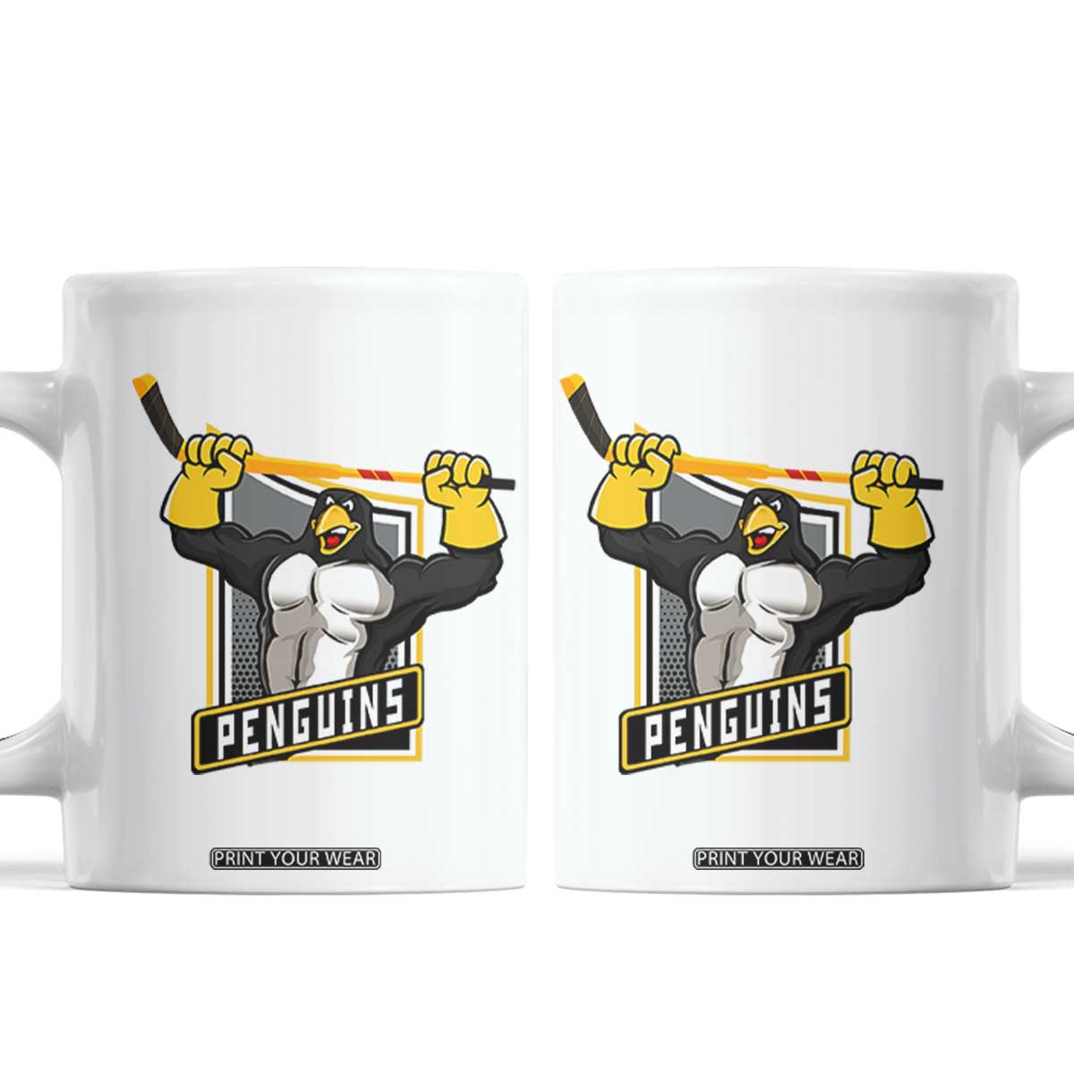 Funny Ice Hockey Player Gift Coffee Mug Penguin Power TS12 White Print Your Wear
