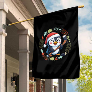 Cute Penguin Playing Ice Hockey Garden Flag Funny Christmas Gift TS12 Print Your Wear