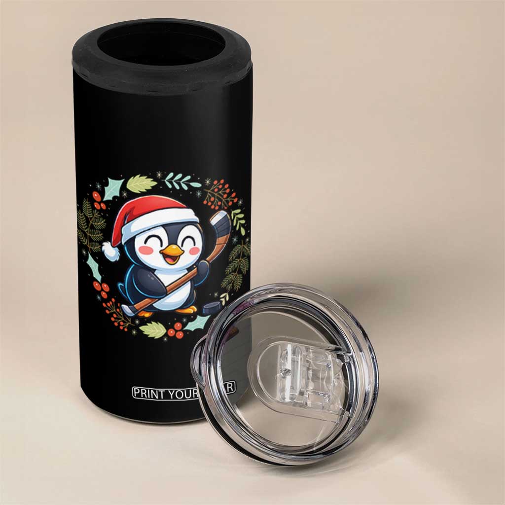 Cute Penguin Playing Ice Hockey 4 in 1 Can Cooler Tumbler Funny Christmas Gift TS12 Print Your Wear