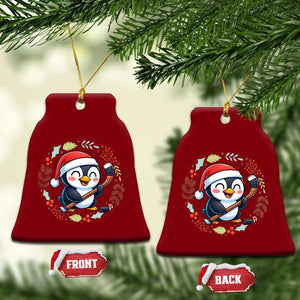Cute Penguin Playing Ice Hockey Ceramic Ornament Funny Christmas Gift TS12 Print Your Wear