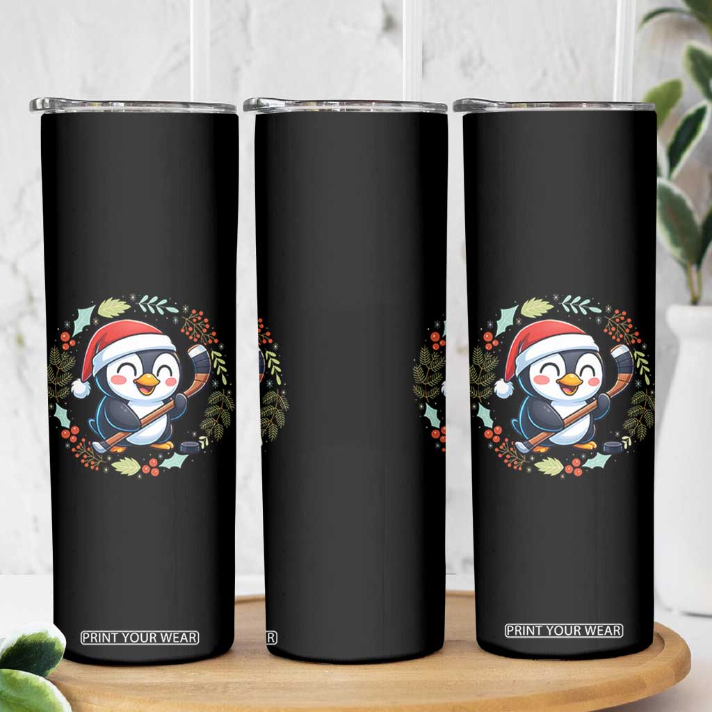 Cute Penguin Playing Ice Hockey Skinny Tumbler Funny Christmas Gift TS12 Print Your Wear
