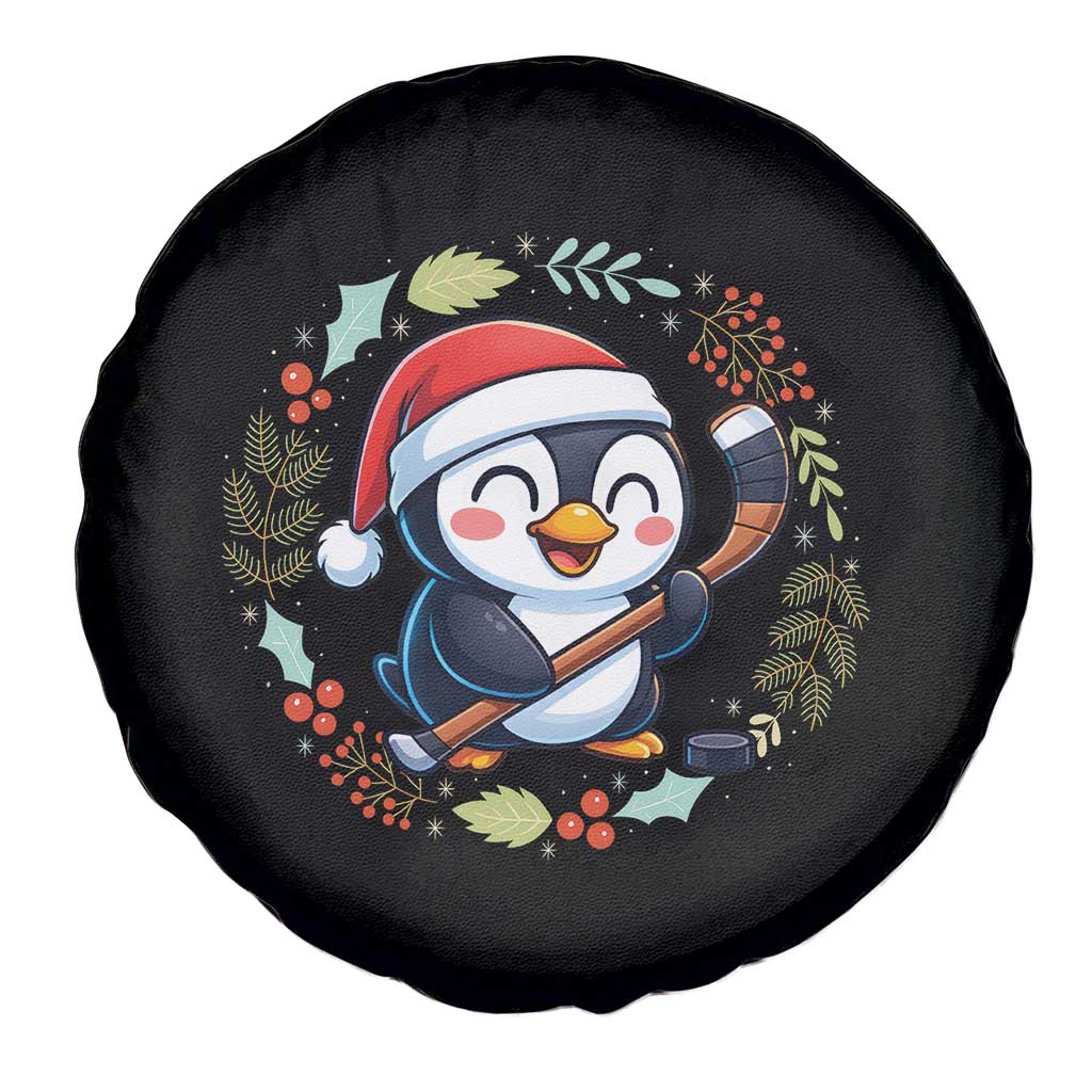 Cute Penguin Playing Ice Hockey Spare Tire Cover Funny Christmas Gift TS12 Print Your Wear