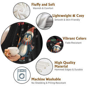 Cute Penguin Tis The Season Throw Blanket Funny Christmas Gift For Holiday Fans TS12 Print Your Wear