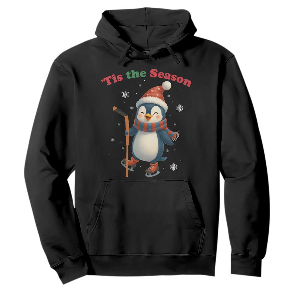 Cute Penguin Tis The Season Hoodie Funny Christmas Gift For Holiday Fans TS12 Black Print Your Wear