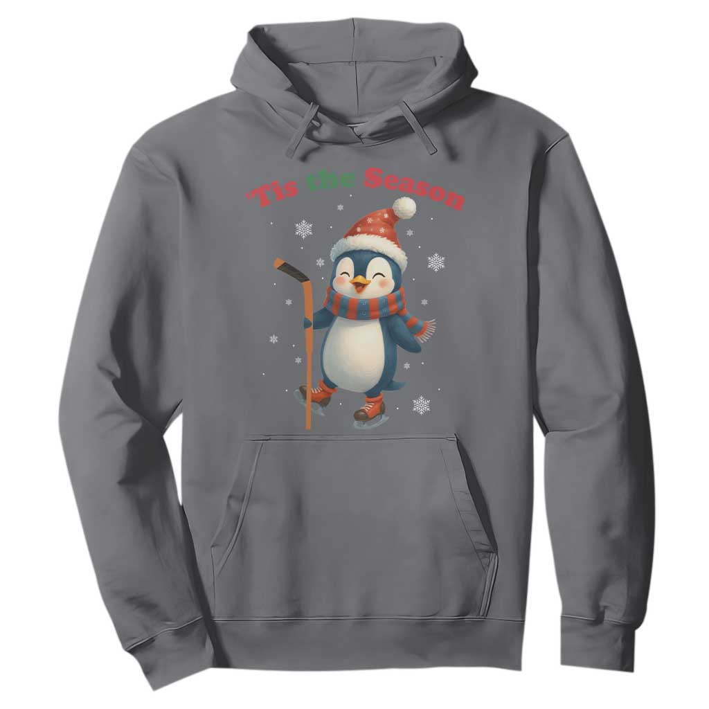 Cute Penguin Tis The Season Hoodie Funny Christmas Gift For Holiday Fans TS12 Charcoal Print Your Wear