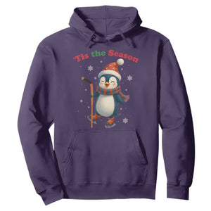 Cute Penguin Tis The Season Hoodie Funny Christmas Gift For Holiday Fans TS12 Purple Print Your Wear