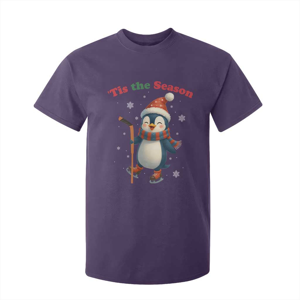 Cute Penguin Tis The Season T Shirt For Kid Funny Christmas Gift For Holiday Fans TS12 Purple Print Your Wear