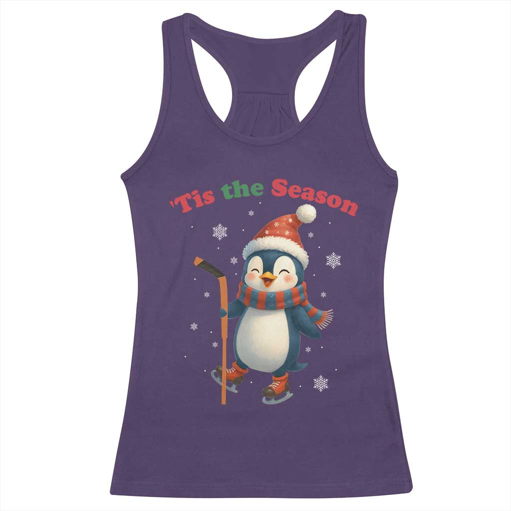 Cute Penguin Tis The Season Racerback Tank Top Funny Christmas Gift For Holiday Fans TS12 Purple Print Your Wear