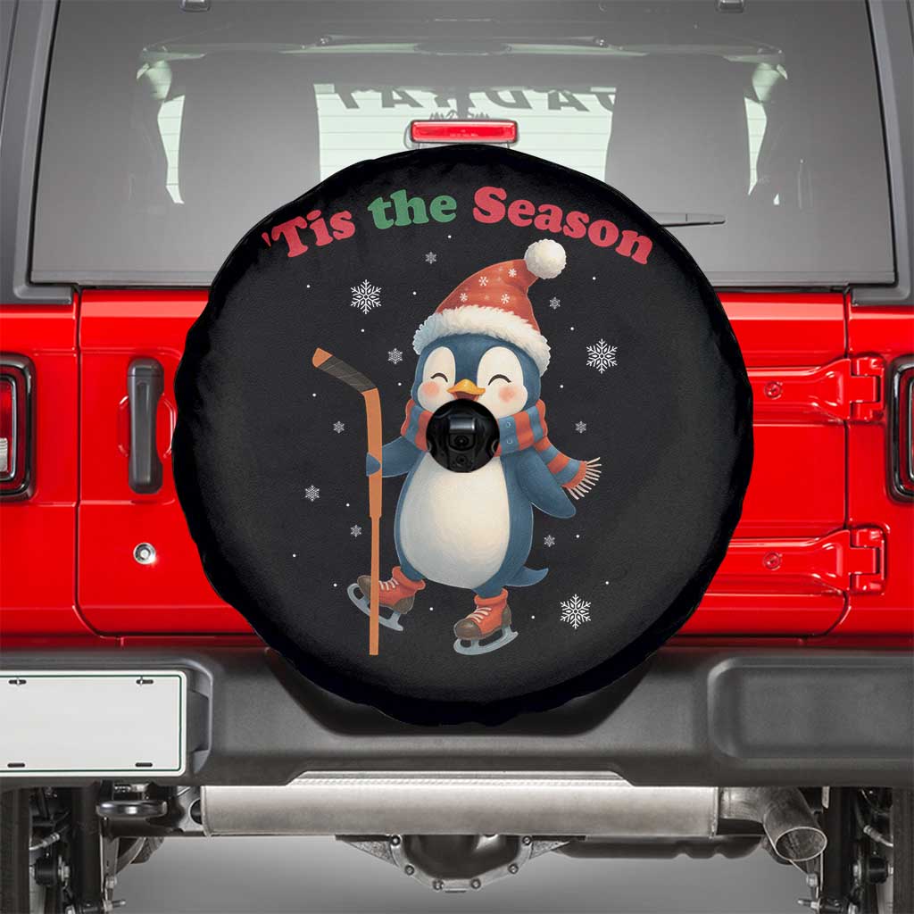 Cute Penguin Tis The Season Spare Tire Cover Funny Christmas Gift For Holiday Fans TS12 Black Print Your Wear