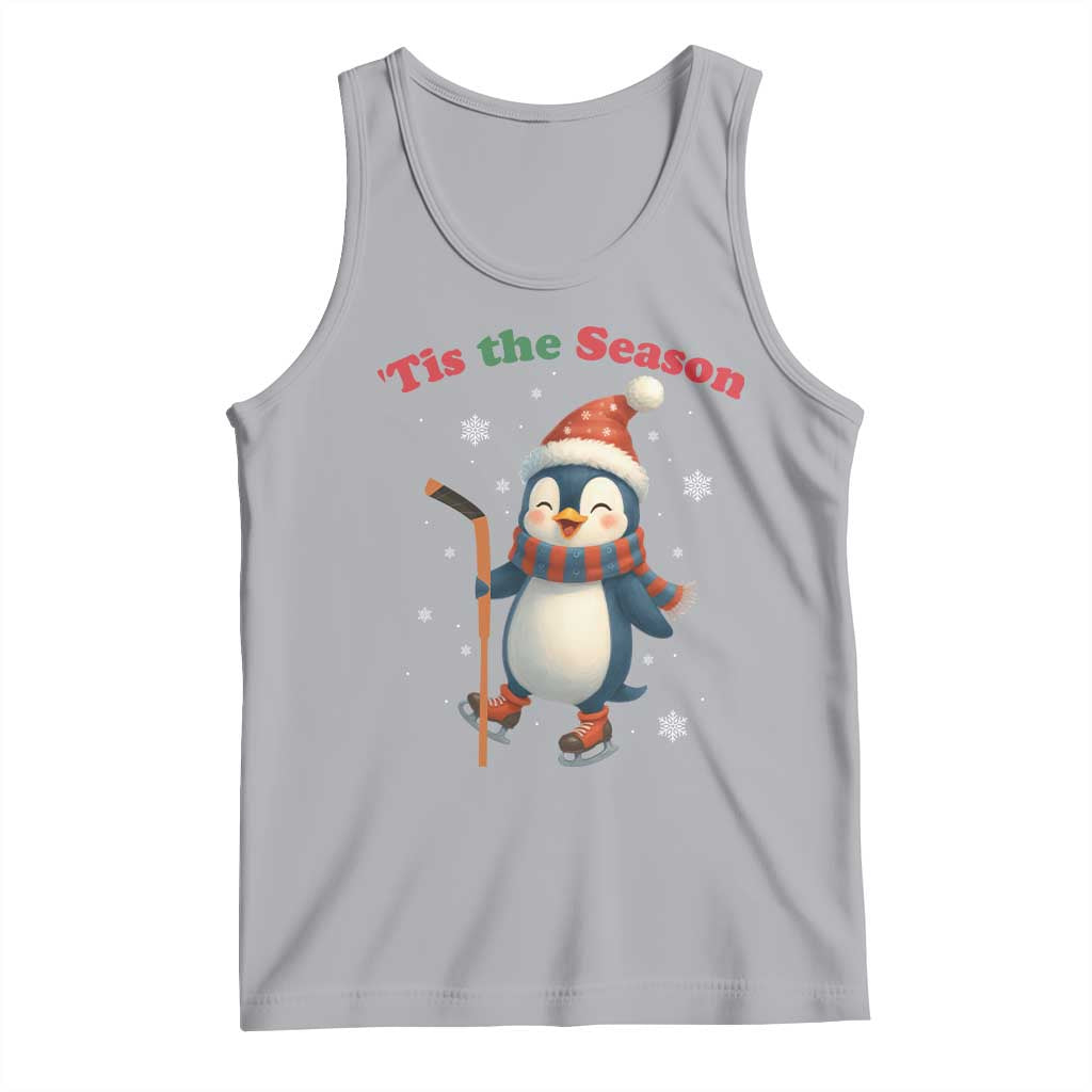 Cute Penguin Tis The Season Tank Top Funny Christmas Gift For Holiday Fans TS12 Athletic Heather Print Your Wear