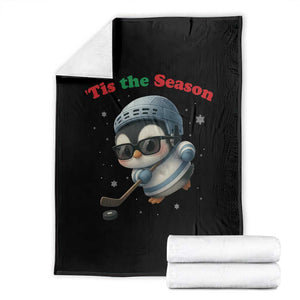 Penguin On Ice Tis The Season Throw Blanket Funny Christmas Gift TS12 Black Print Your Wear