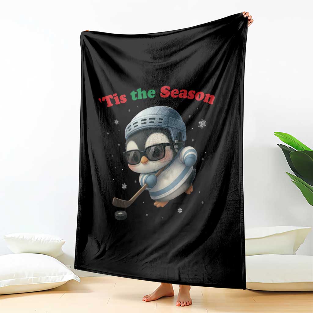 Penguin On Ice Tis The Season Throw Blanket Funny Christmas Gift TS12 Print Your Wear
