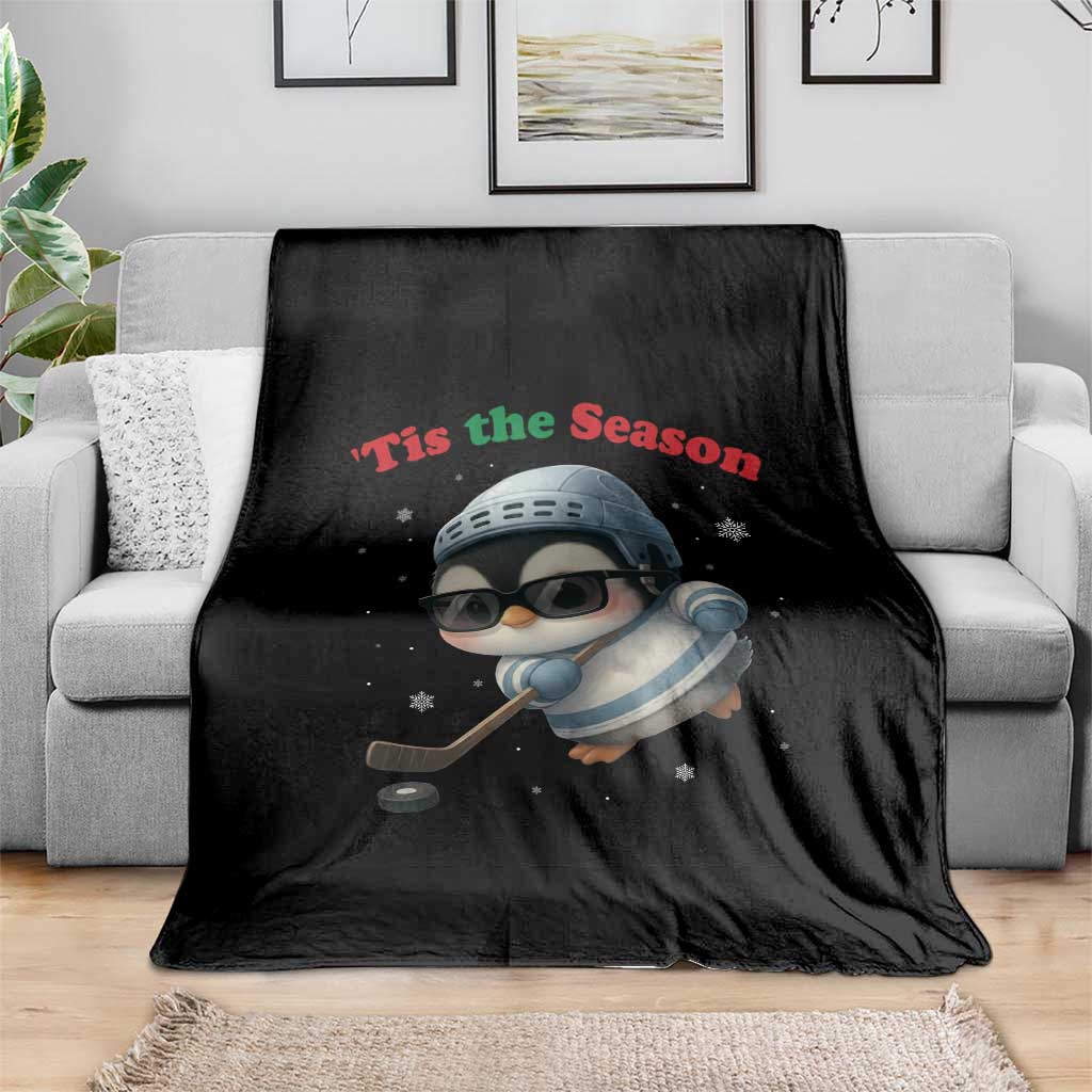 Penguin On Ice Tis The Season Throw Blanket Funny Christmas Gift TS12 Print Your Wear