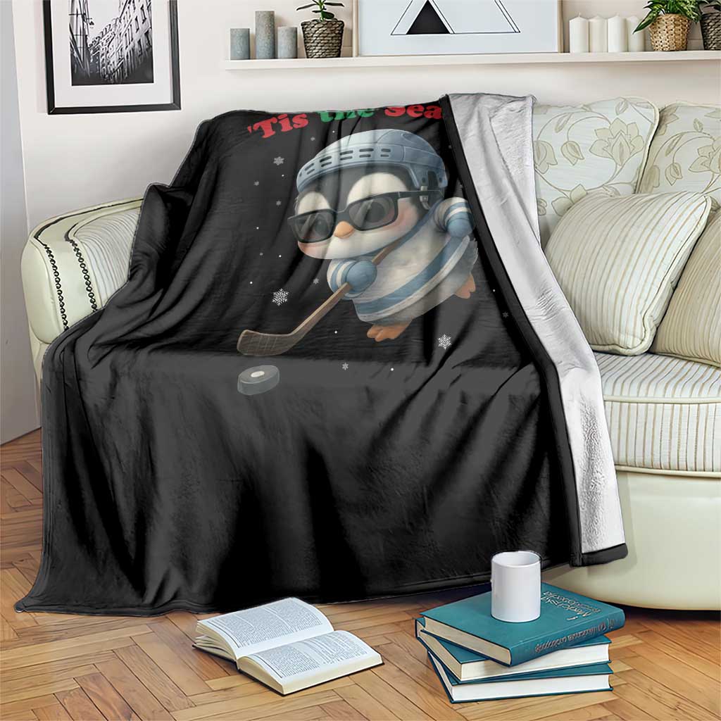 Penguin On Ice Tis The Season Throw Blanket Funny Christmas Gift TS12 Print Your Wear