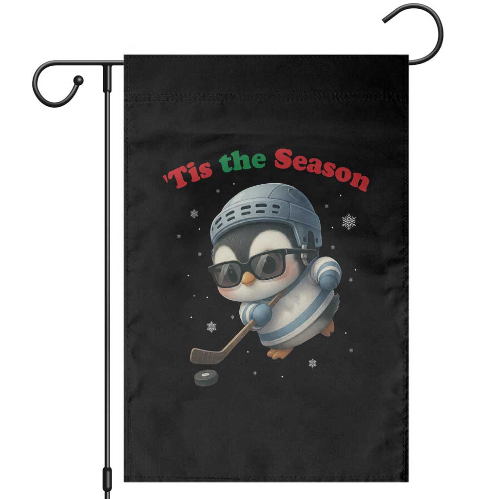 Penguin On Ice Tis The Season Garden Flag Funny Christmas Gift TS12 Black Print Your Wear