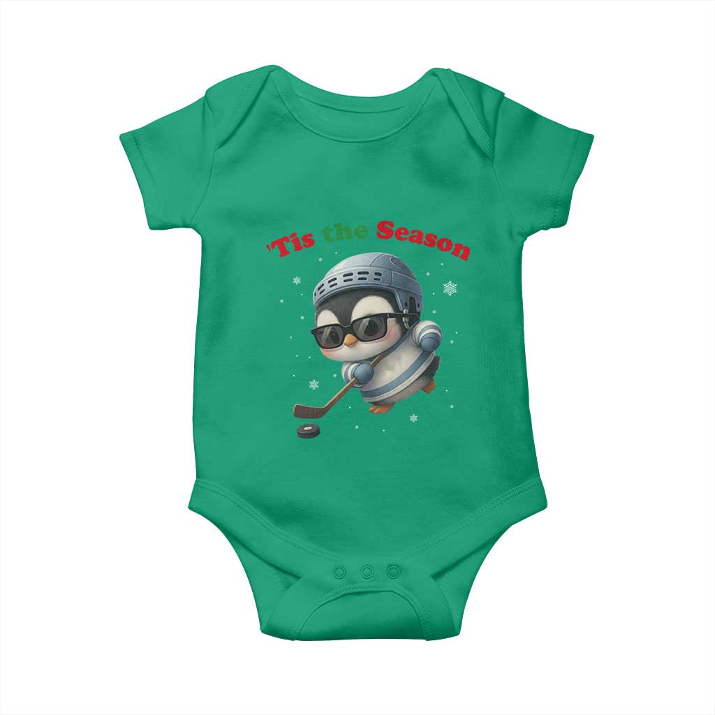 Penguin On Ice Tis The Season Baby Onesie Funny Christmas Gift TS12 Irish Green Print Your Wear