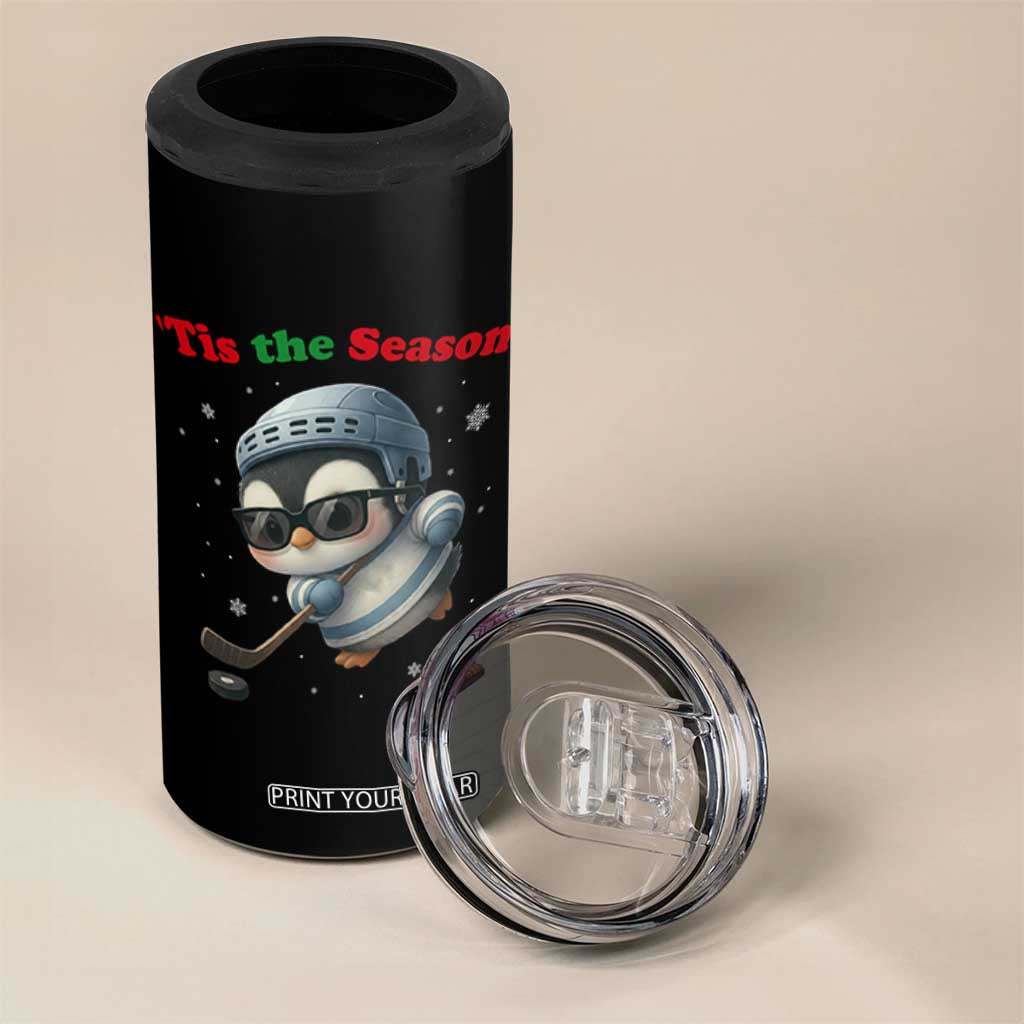 Penguin On Ice Tis The Season 4 in 1 Can Cooler Tumbler Funny Christmas Gift TS12 Print Your Wear
