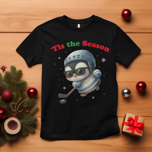 Penguin On Ice Tis The Season T Shirt Funny Christmas Gift TS12 Black Print Your Wear