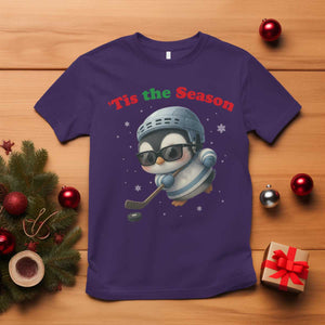 Penguin On Ice Tis The Season T Shirt Funny Christmas Gift TS12 Purple Print Your Wear