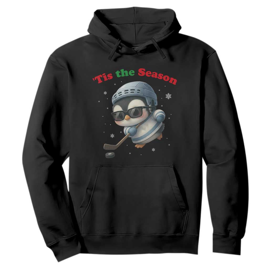 Penguin On Ice Tis The Season Hoodie Funny Christmas Gift TS12 Black Print Your Wear