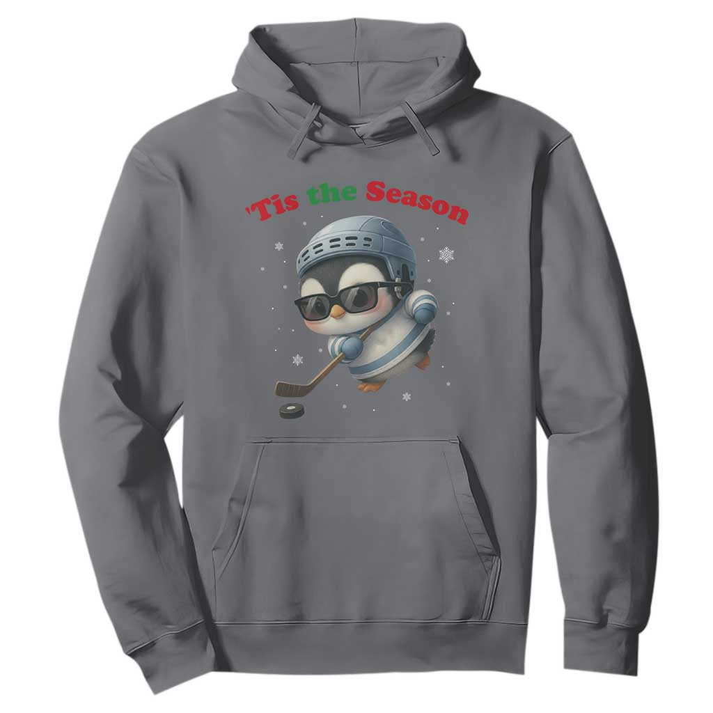 Penguin On Ice Tis The Season Hoodie Funny Christmas Gift TS12 Charcoal Print Your Wear