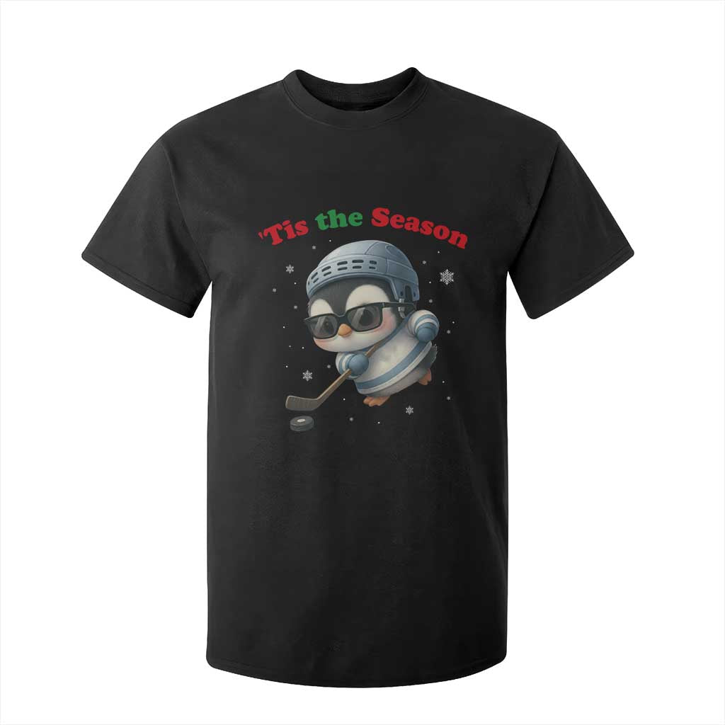 Penguin On Ice Tis The Season T Shirt For Kid Funny Christmas Gift TS12 Black Print Your Wear