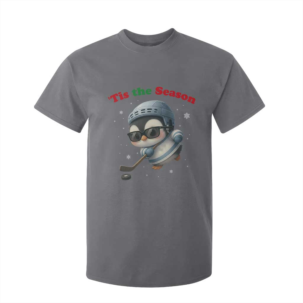 Penguin On Ice Tis The Season T Shirt For Kid Funny Christmas Gift TS12 Charcoal Print Your Wear