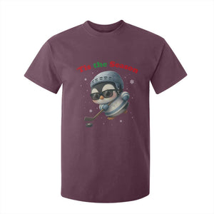 Penguin On Ice Tis The Season T Shirt For Kid Funny Christmas Gift TS12 Maroon Print Your Wear