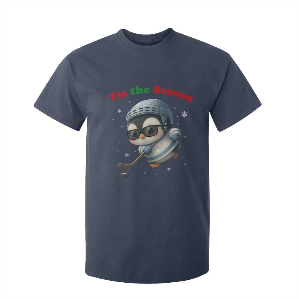 Penguin On Ice Tis The Season T Shirt For Kid Funny Christmas Gift TS12 Navy Print Your Wear