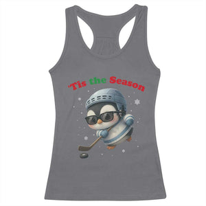Penguin On Ice Tis The Season Racerback Tank Top Funny Christmas Gift TS12 Charcoal Print Your Wear