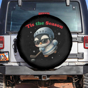 Penguin On Ice Tis The Season Spare Tire Cover Funny Christmas Gift TS12 No hole Black Print Your Wear