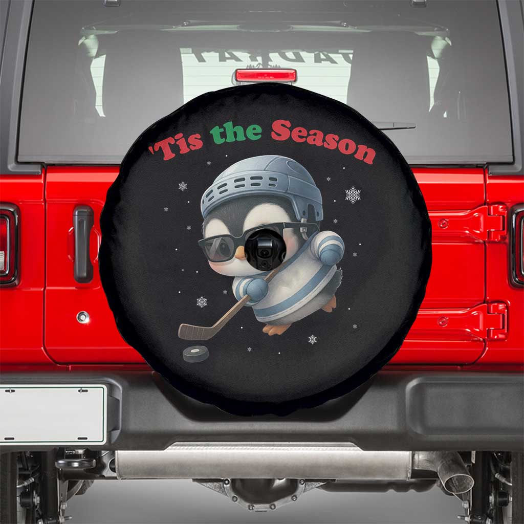 Penguin On Ice Tis The Season Spare Tire Cover Funny Christmas Gift TS12 Black Print Your Wear