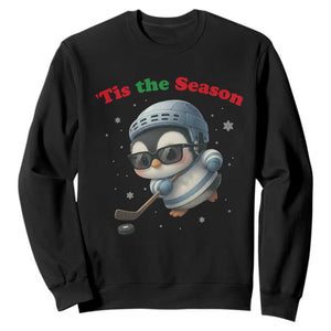 Penguin On Ice Tis The Season Sweatshirt Funny Christmas Gift TS12 Black Print Your Wear