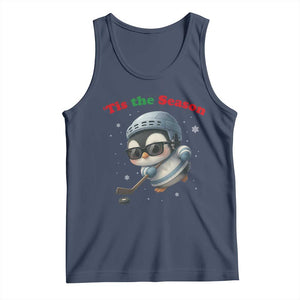 Penguin On Ice Tis The Season Tank Top Funny Christmas Gift TS12 Navy Print Your Wear