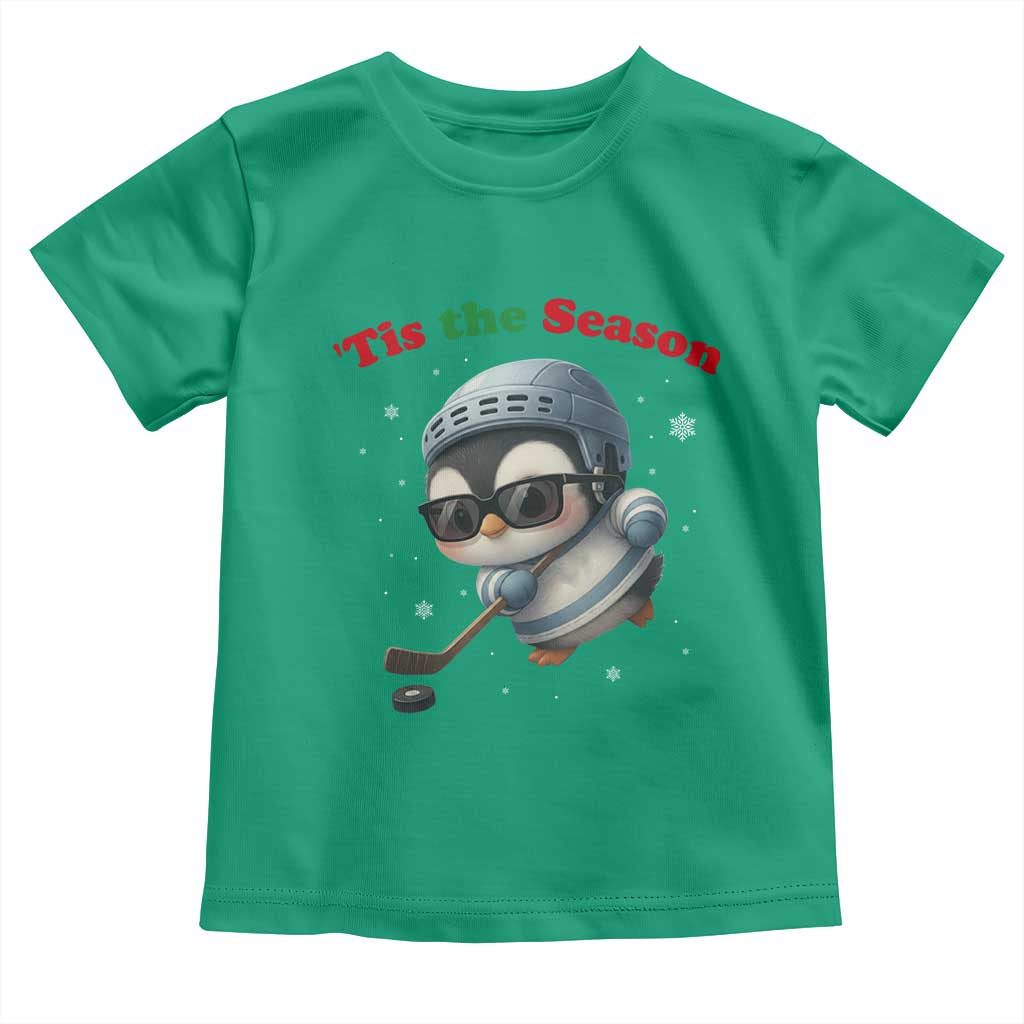 Penguin On Ice Tis The Season Toddler T Shirt Funny Christmas Gift TS12 Irish Green Print Your Wear