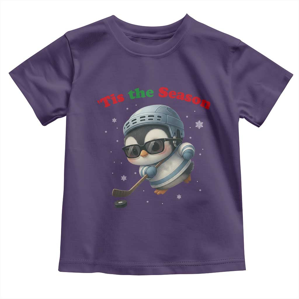Penguin On Ice Tis The Season Toddler T Shirt Funny Christmas Gift TS12 Purple Print Your Wear