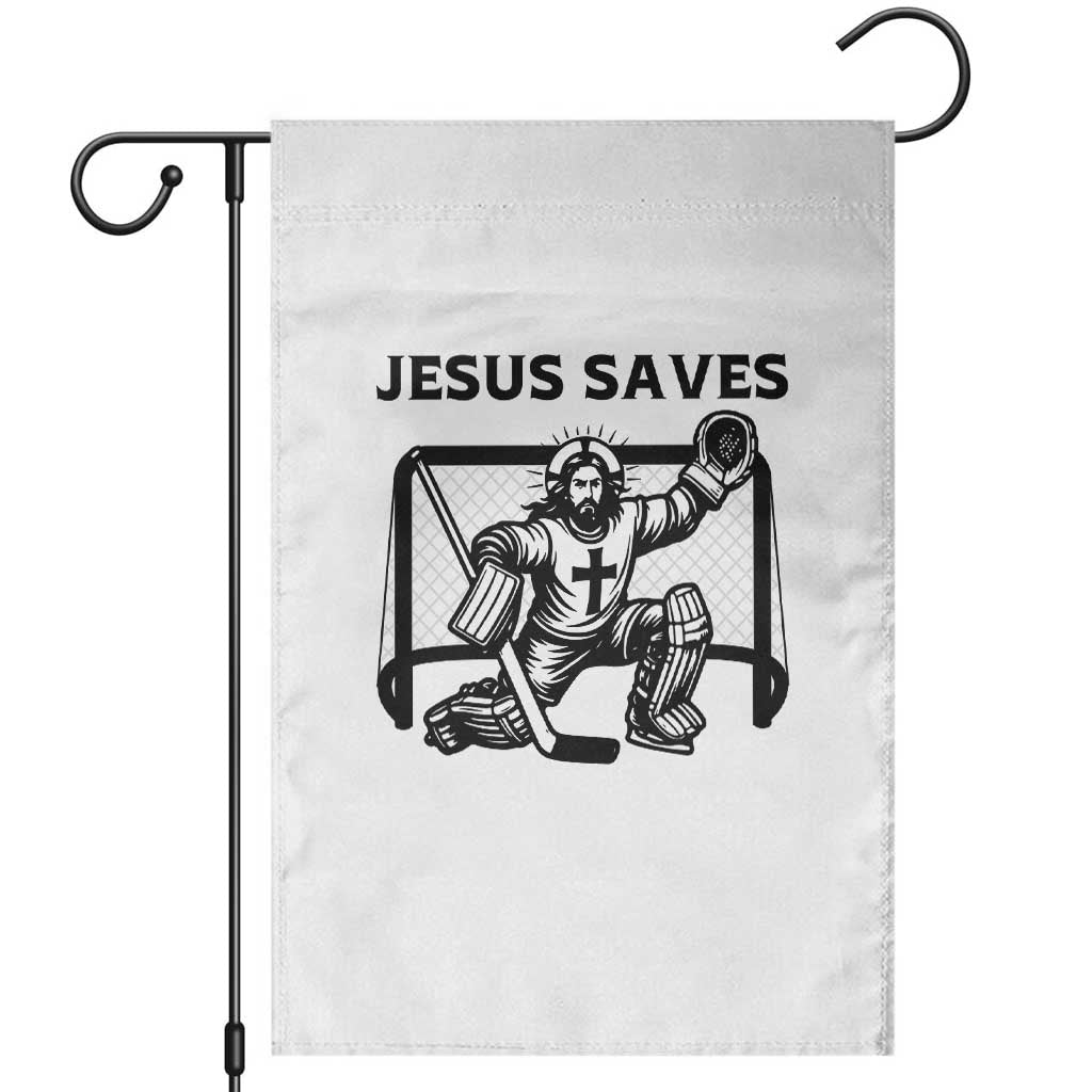 Funny Religious Ice Hockey Goalie Gift Garden Flag Jesus Saves TS12 Black Print Your Wear