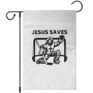 Funny Religious Ice Hockey Goalie Gift Garden Flag Jesus Saves TS12 Black Print Your Wear