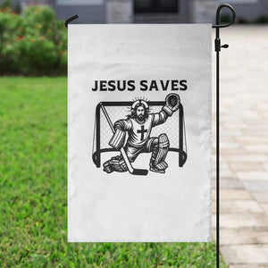 Funny Religious Ice Hockey Goalie Gift Garden Flag Jesus Saves TS12 Print Your Wear