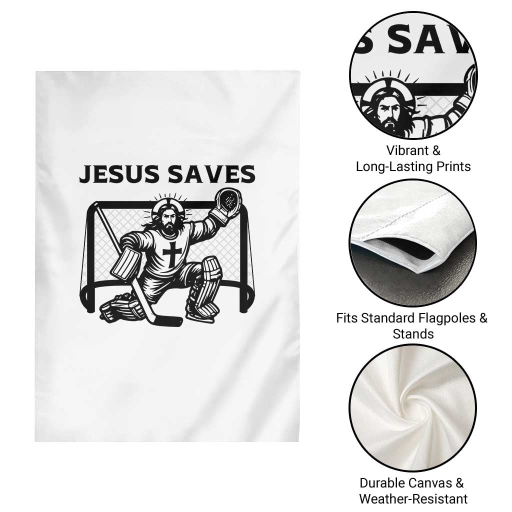 Funny Religious Ice Hockey Goalie Gift Garden Flag Jesus Saves TS12 Print Your Wear