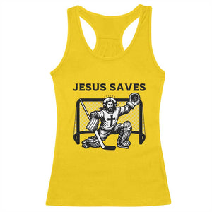 Funny Religious Ice Hockey Goalie Gift Racerback Tank Top Jesus Saves TS12 Daisy Print Your Wear
