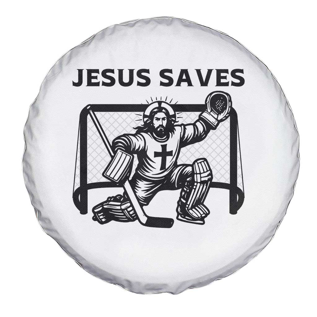 Funny Religious Ice Hockey Goalie Gift Spare Tire Cover Jesus Saves TS12 Print Your Wear