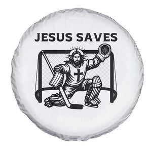Funny Religious Ice Hockey Goalie Gift Spare Tire Cover Jesus Saves TS12 Print Your Wear