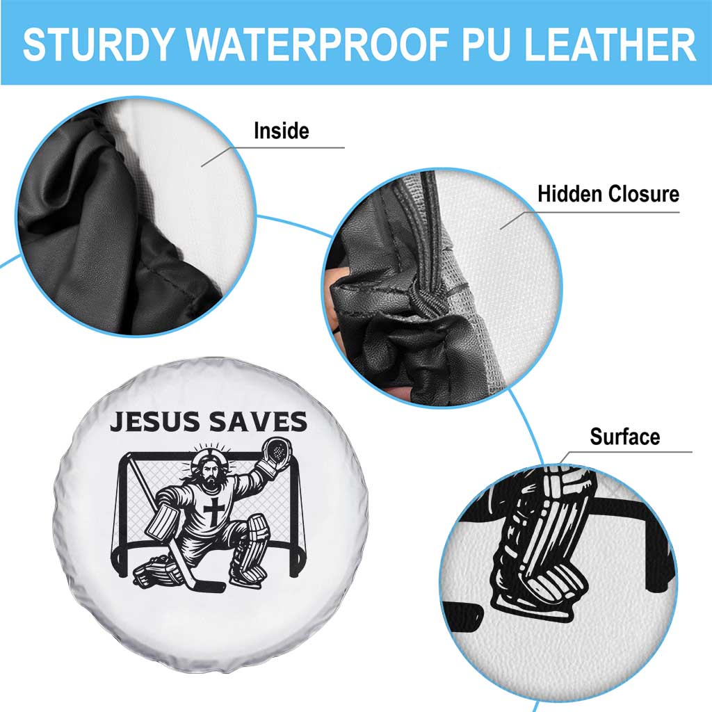 Funny Religious Ice Hockey Goalie Gift Spare Tire Cover Jesus Saves TS12 Print Your Wear