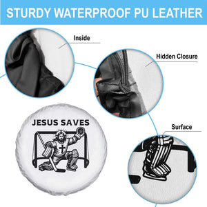 Funny Religious Ice Hockey Goalie Gift Spare Tire Cover Jesus Saves TS12 Print Your Wear