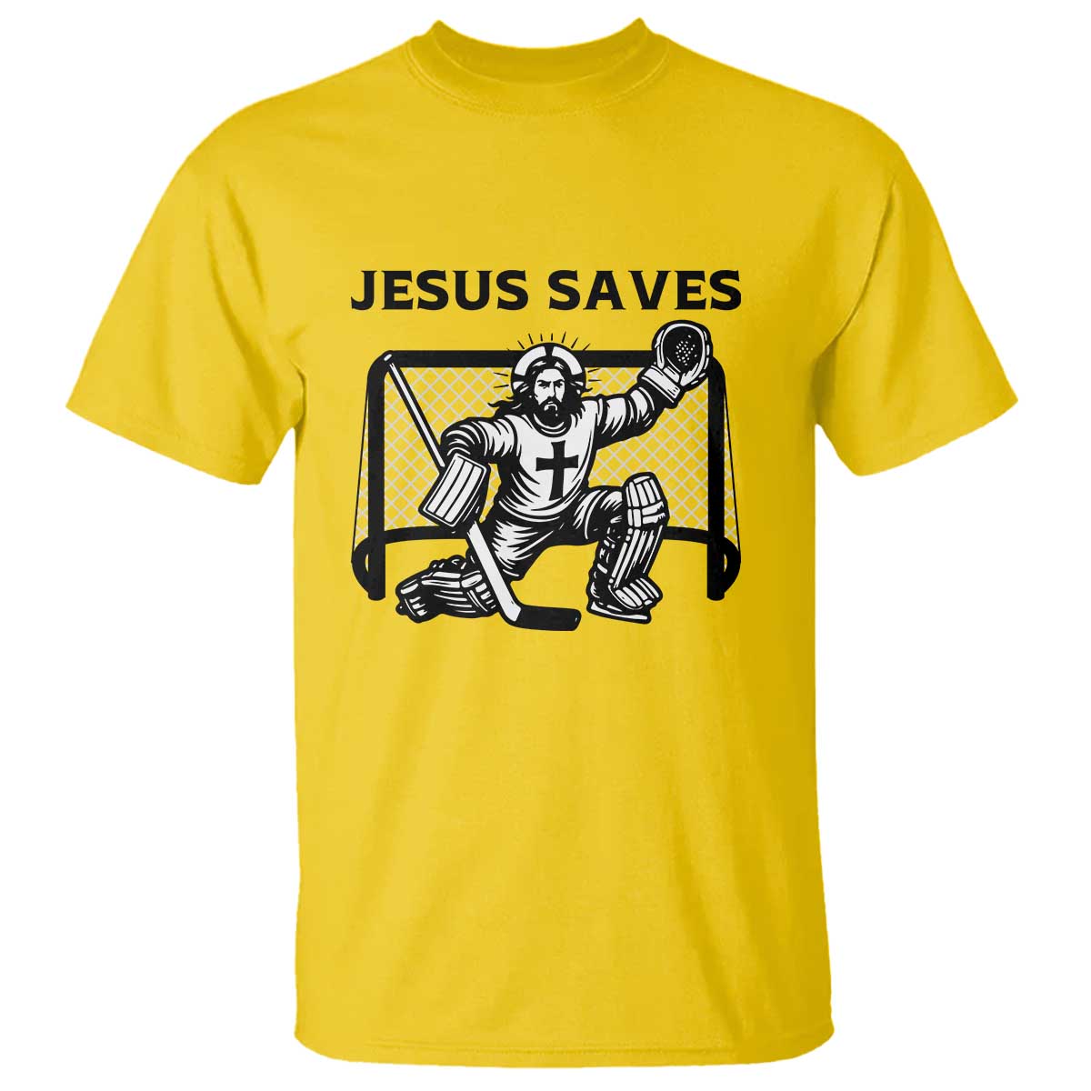 Funny Religious Ice Hockey Goalie Gift T Shirt Jesus Saves TS12 Daisy Print Your Wear