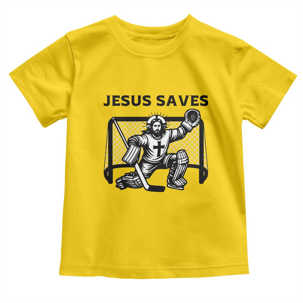 Funny Religious Ice Hockey Goalie Gift Toddler T Shirt Jesus Saves TS12 Daisy Print Your Wear