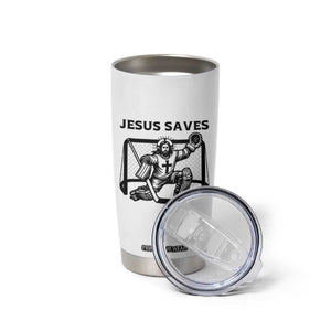 Funny Religious Ice Hockey Goalie Gift Tumbler Cup Jesus Saves TS12 Print Your Wear