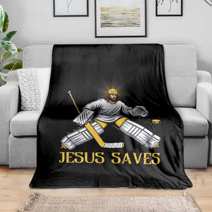 Jesus Saves Throw Blanket Funny Christian Ice Hockey Goalie Gift TS12 Print Your Wear