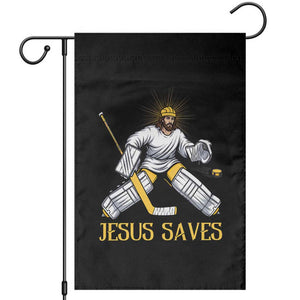 Jesus Saves Garden Flag Funny Christian Ice Hockey Goalie Gift TS12 Black Print Your Wear